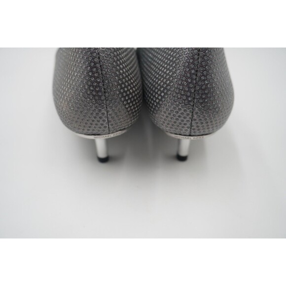 Michael Kors Davina Flex Kitten Metallic Silver Heel Pointed Toe Textured Sz 8.5 - Picture 16 of 16